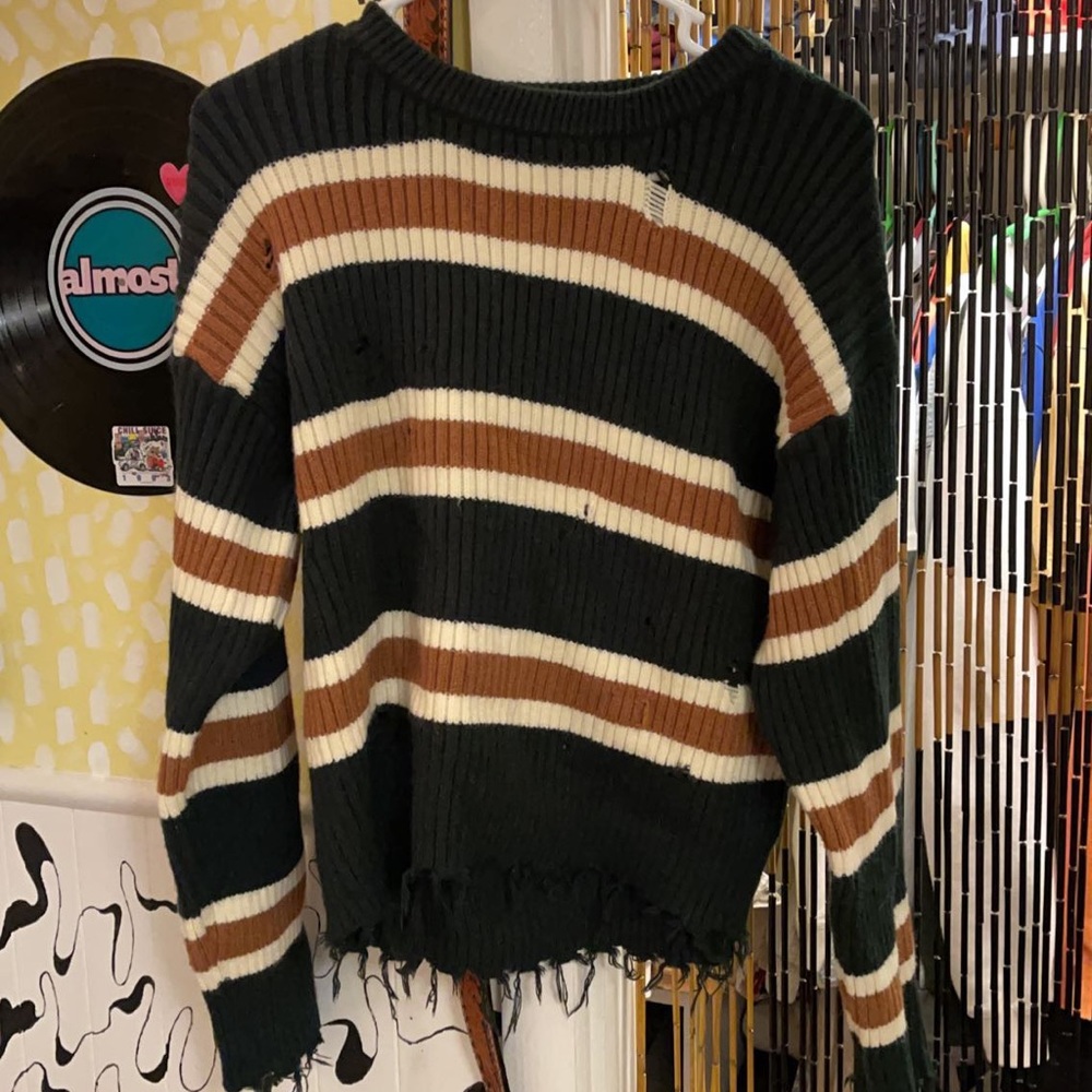 Boutique heavy distressed sweater